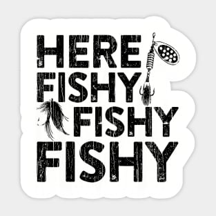 Here Fishy Fishy Fishy // Black Sticker